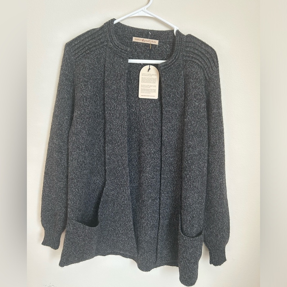 Simply Natural Alpaca Open-Front Cardigan Sweater